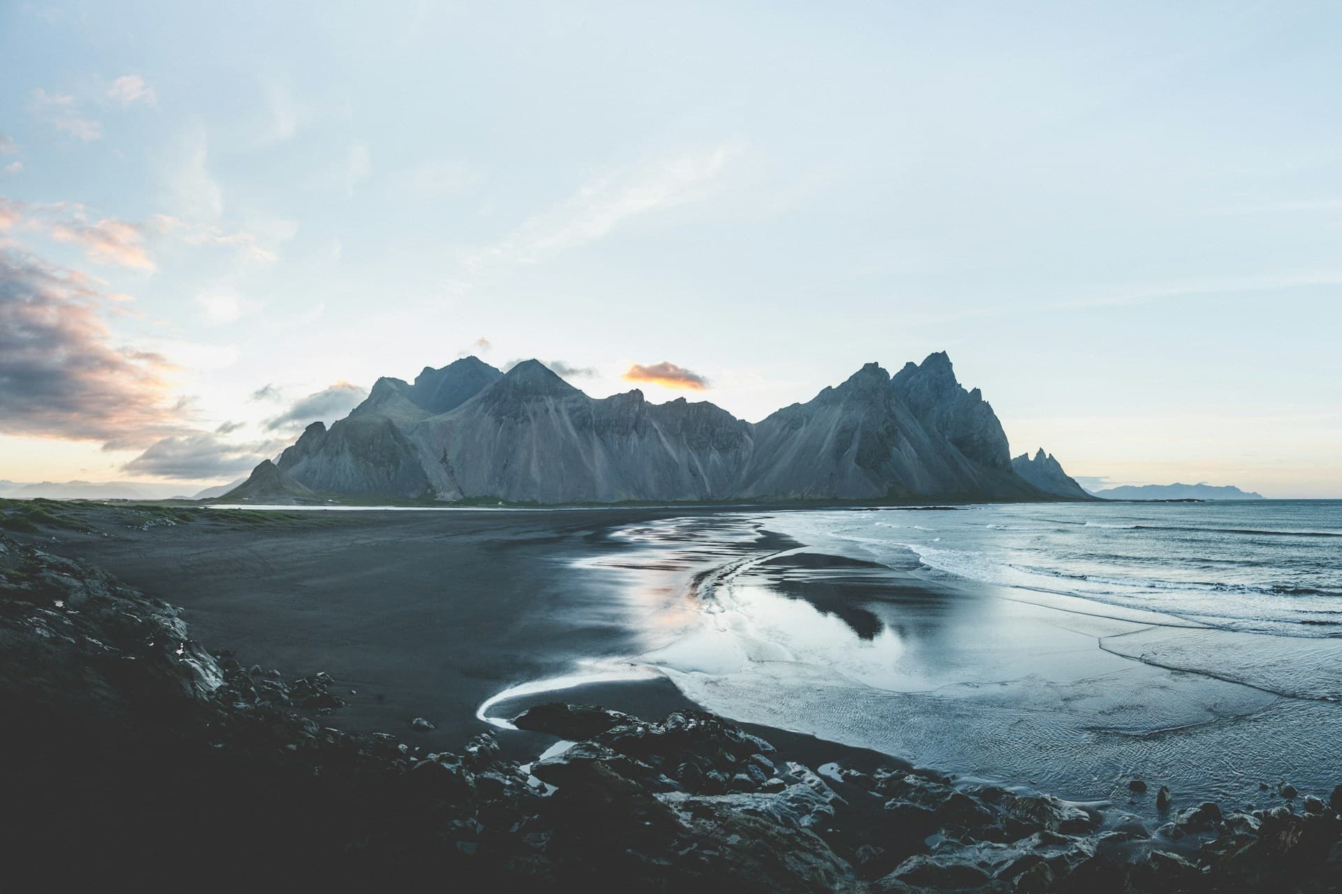 Icelandic landscape near Reykjavík — coastline and mountains
